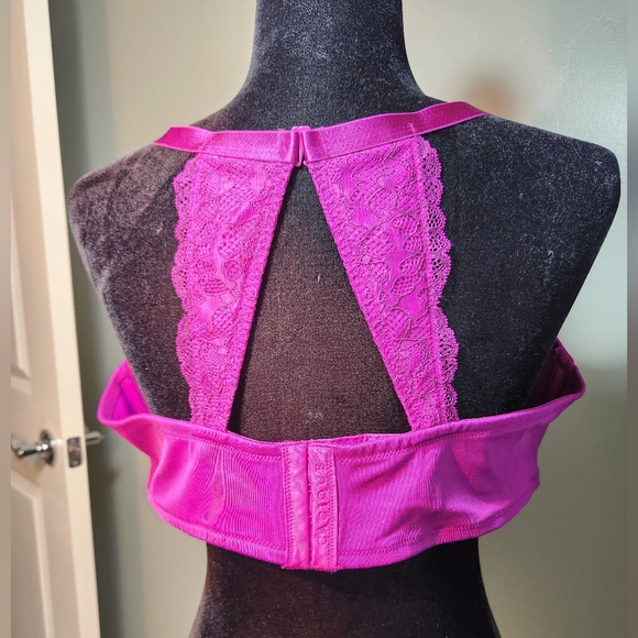 Cacique 42C Vibrant Pink Bra with Delicate Bow - Picture 3 of 11